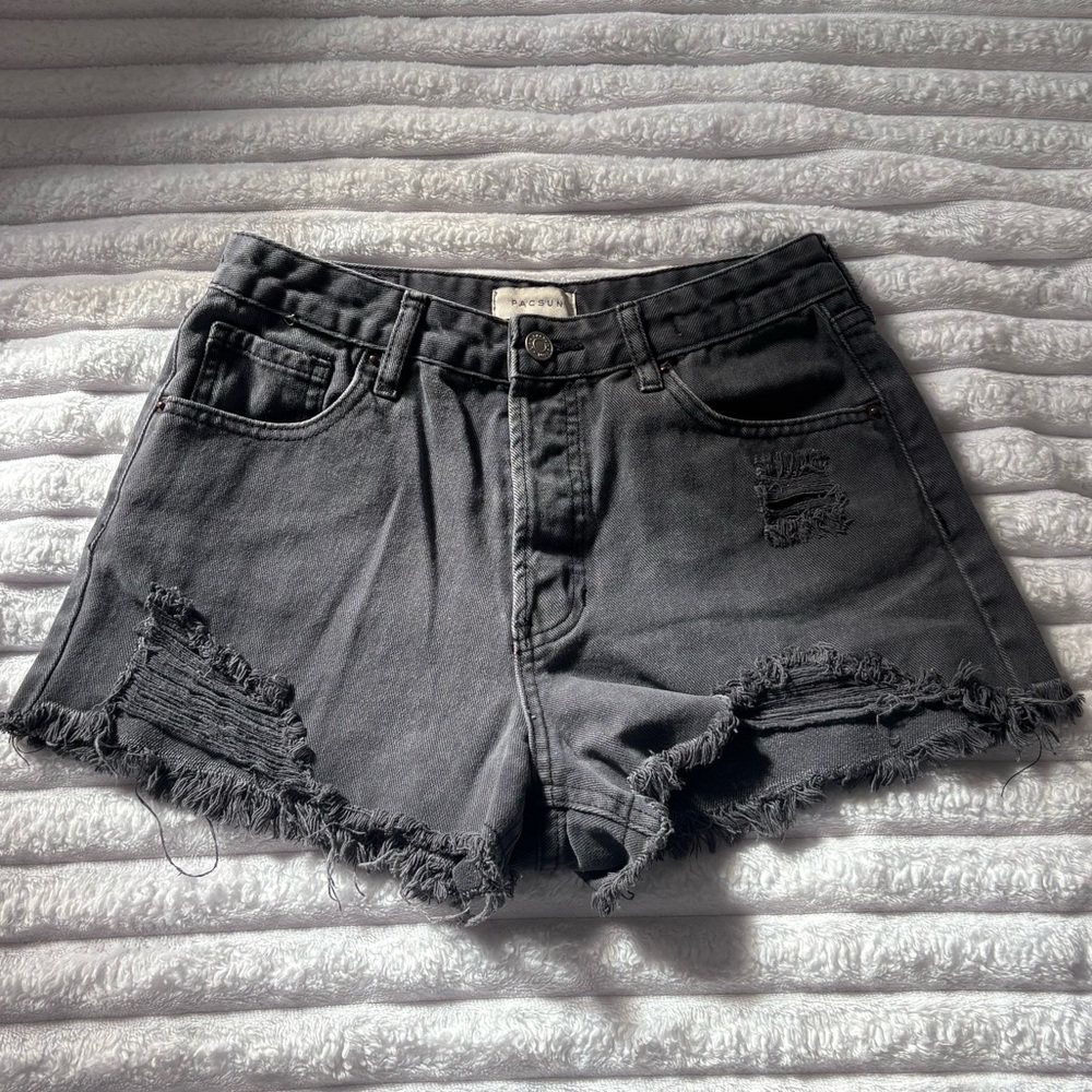 pacsun high rise denim shorts